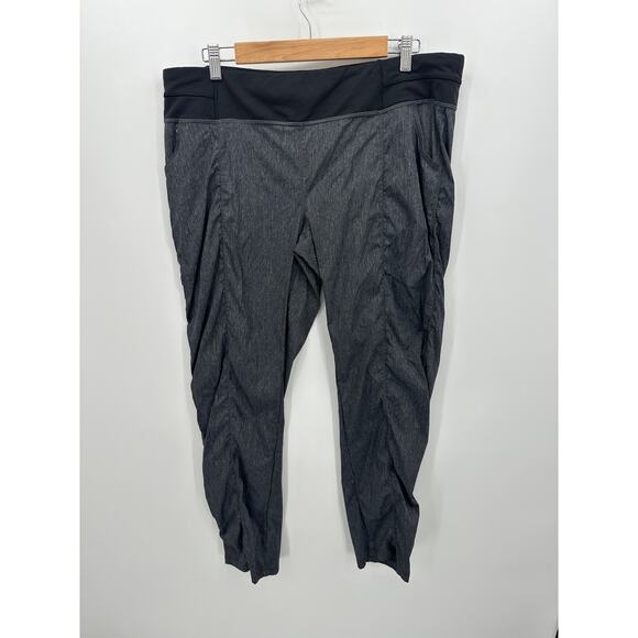 Lucy Pants Women XL Chambray Gray Black Ruched Lightweight Pull On Stretch - Picture 1 of 8
